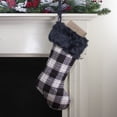 thumbnail image 2 of Northlight 21" Black and Ivory Plaid with Dots and Faux Fur Cuff Christmas Stocking, 2 of 3