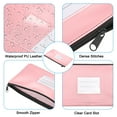 thumbnail image 4 of Unique Bargains Zipper Leatherette Money Deposit Bags with Clear Window, Pink, 3 Pack, 4 of 6