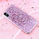 thumbnail image 1 of Funda de teléfono con purpurina para iPhone 13 12 11 14 Pro Max, funda de cristal epoxi suave de lujo para iPhone XR XS 6 7 8 Plus SE, Fundas con lentejuelas Tan Jianjun unisex, 1 of 2