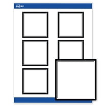 Avery 3" x 3" Labels, Double Black Border, 60 ct, Matte, Double Black Border