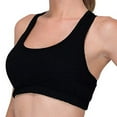 thumbnail image 3 of Women's Cottonique W12299 Latex Free Organic Cotton Racerback Croptop Bra (Black 8), 3 of 3