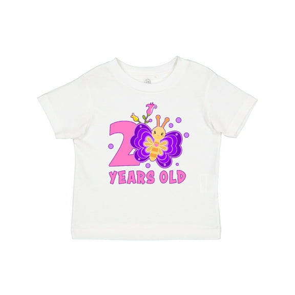 Inktastic 2 years old with Butterfly and Flowers Girls Baby T-Shirt