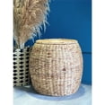 thumbnail image 3 of ELE Light & Decor Wicker / Rattan Large Storage Ottoman Basket with Lid in Beige, 3 of 9