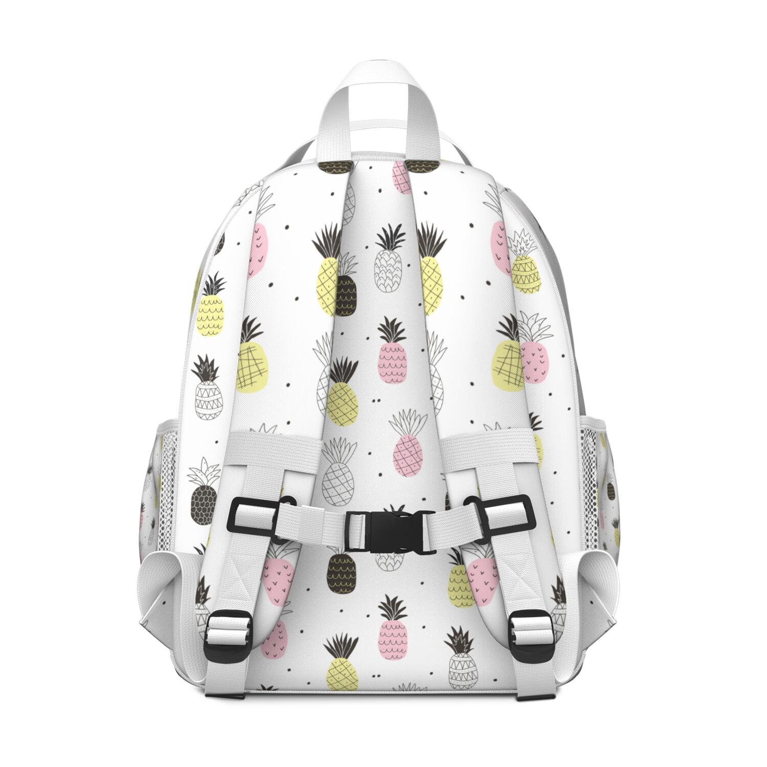 Hawaiian Pineapple Backpack - Waterproof Lightweight Student Bag with Chest Strap & Multiple Pockets