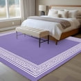 thumbnail image 5 of Area Rug 72×108in, Retro Greece Purple Back Pattern Floor Carpet Living Room Rug, Abstract Geometric Texture Non-Slip Welcome Mat Indoor Rugs for Bedroom Dining Room, 5 of 9