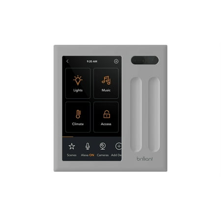 Brilliant - Wi-Fi Smart 2-Switch Home Control Panel with Voice Assistant - White