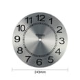 thumbnail image 3 of JINGT 1PC 9.5 Inch 243mm Aluminium Metal Wall Clock Dial Face Replacement Arabic Numeral For Large Wall Clocks Home Decoration Silver, 3 of 5