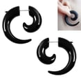 thumbnail image 3 of K-KED 1Pair Acrylic Fake Spiral Horn Earring Gauge Cheater Stretcher Ear Plug Piercing-8mm-White-1pair, 3 of 8