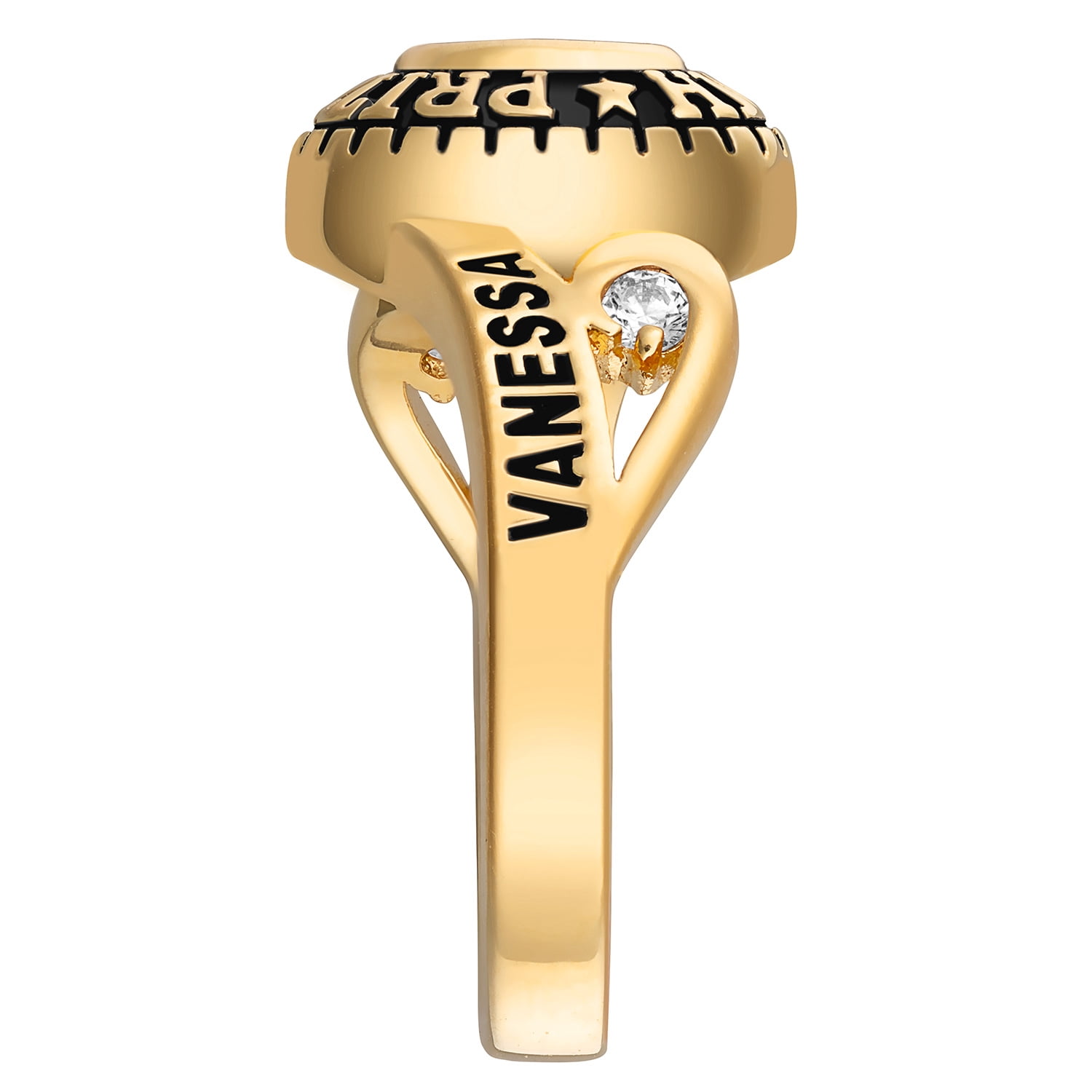 Order Now for 2025 Graduation, Freestyle Women's Cubic CZ Scroll Bypass Birthstone Class Ring Sterling Silver, Personalized, High School or College Graduation