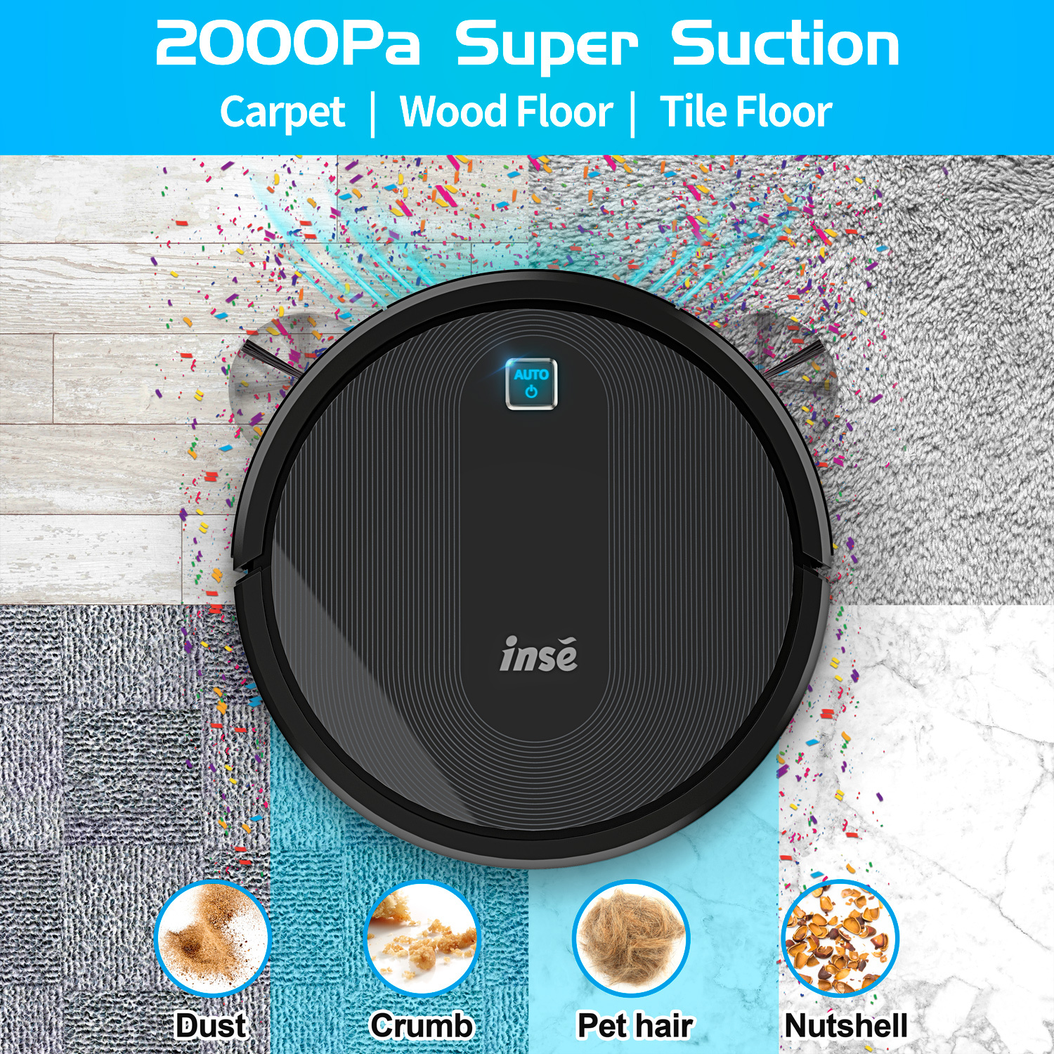 Buy INSE Robot Vacuum Cleaner 2000Pa 