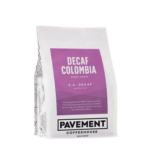 Decaf Colombia - Roasted by Pavement Coffeehouse - Whole Bean Coffee - 12 Ounce Bag