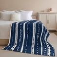 thumbnail image 2 of Throw Blanket for Couch Boho Soft Fleece Flannel Blankets Cozy Lightweight Blanket for Home Sofa Living Room Blue Modern Art Bed Throws 40" x 50", 2 of 9