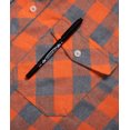 thumbnail image 4 of SWISSWELL Men's Casual Plaid Shirts Button Down Long Sleeve Jackets Shirt with Chest Pocket Checked Shirt Jacket Thicker and Warmer for All Seasons Orange L, 4 of 6