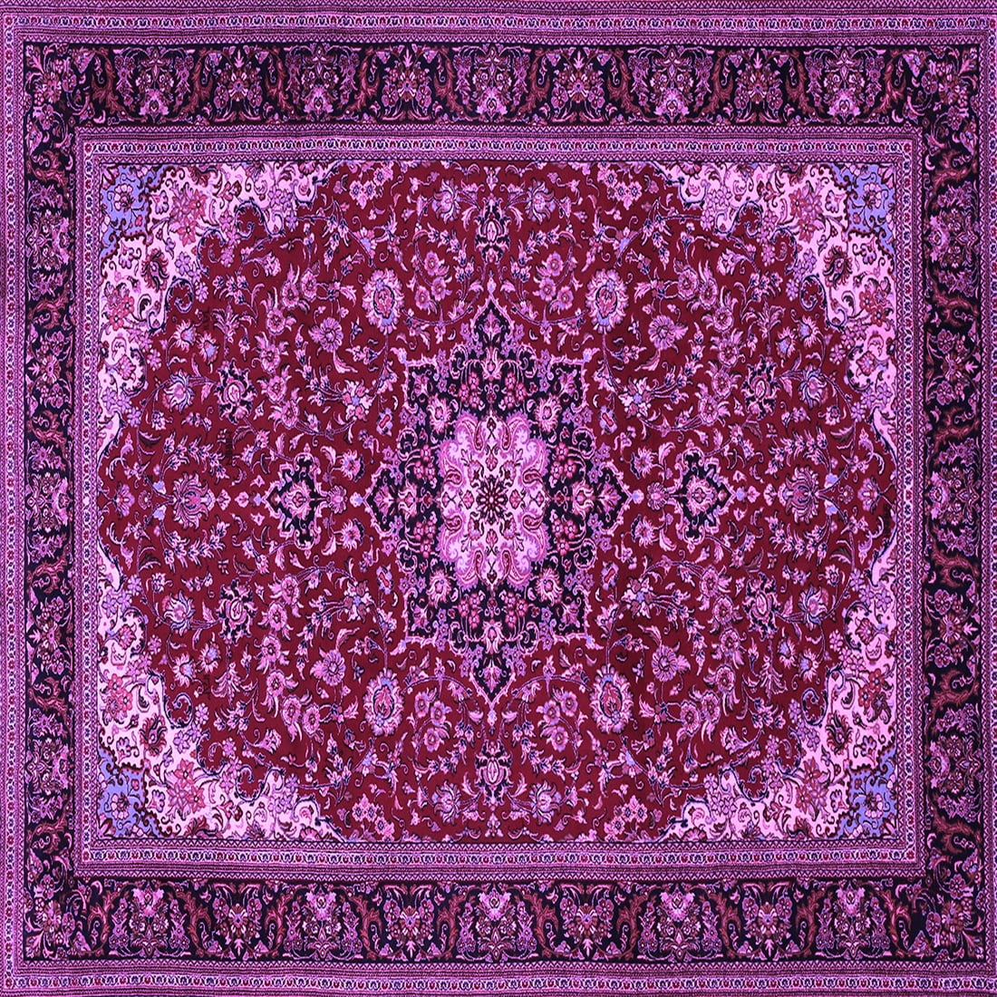 Fancy Purple Rug Ahgly Company Indoor Square Medallion Purple Traditional Area Rugs, 6 ...