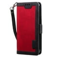 thumbnail image 3 of Wallet Case for iPhone 14,Decase Double Color Retro Style Protective PU Leather Folio Cover with Card Holder & Hand Strap,Men Women Stylish Flip Case,for Apple iPhone 14 - Red, 3 of 6