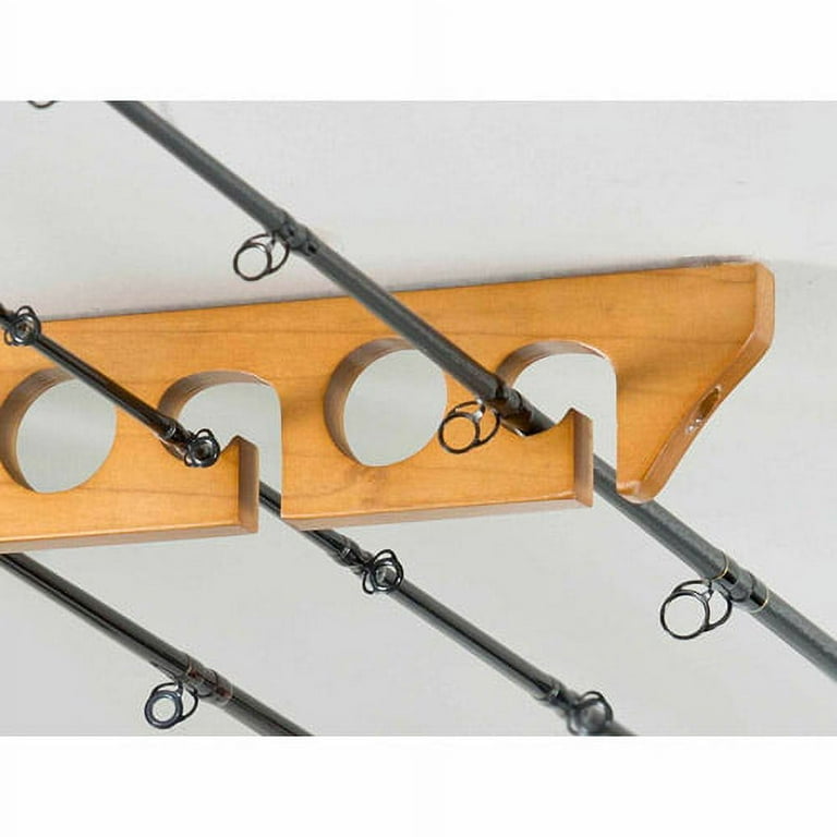 Old Cedar Outfitters Wooden Ceiling Horizontal Rod Rack, 9 Capacity