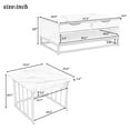 thumbnail image 2 of Nesting Coffee Table Set of 2, Nesting Tables for Living Room with 2 Drawers and Open Shelf, Modern Gold Coffee Table Set with Faux Marble Top, Solid Metal Frame, Black and White, 2 of 10