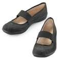 thumbnail image 2 of Collections Etc Comfortable Slip-On Mary Jane Shoes - Easy On/Off Design with The Stretchable Strap and Lightweight Flexible Rubber Sole, Black, 8, 2 of 2