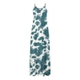 thumbnail image 4 of Pompotops Summer Dresses For Women Casual Boho Printed Hoop Sling Beach Long Maxi Dress With Pockets, 4 of 5