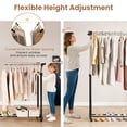 thumbnail image 6 of Patiojoy Rolling Clothes Rack Double Rod Garment Rack with Adjustable Height, 6 of 9