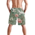 thumbnail image 3 of IAUYY Men's Quick-Dry Beach Shorts with All-Over Print - Lightweight Swim Trunks for Summer (S-XXL) Machine Washable,Pink Floral, 3 of 8