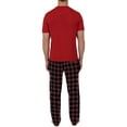 thumbnail image 5 of Fruit Of The Loom Men's Short Sleeve Crew Neck Top and Fleece Pajama Pant Set, 5 of 6