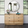 thumbnail image 4 of Maklaine Contemporary Engineered Wood 6 Drawer Dresser in Oak, 4 of 9