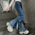 thumbnail image 6 of XQYLOS Teen Girls Flare Bell Bottom Jeans High Waisted Wide Leg Baggy 𝖲tretchy Washed Denim Pants, 𝖸𝟤𝗄 𝖵intage Retro Fashion Comfort, 6 of 8