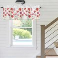 thumbnail image 5 of Spring Floral Window Valance for Kitchen, Watercolor Red Pink Wildflower Rustic Farmhouse Rod Pocket Short Curtain for Small Windows, Light Filtering Decorative Valance, 60 x 18 Inch, 1 Panel, 5 of 9
