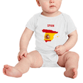 thumbnail image 2 of Spain Map Flag Cute Baby Rompers Baby Clothes (White, 0-3 Months), 2 of 5