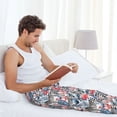 thumbnail image 6 of Picia Flamingo And Zebra Mens Soft Woven Cotton Elastic Waistband Sleep Pajama Pant Lounge Sleep Pant With Pockets And Drawstring-Medium, 6 of 9
