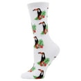 thumbnail image 2 of MeMoi Toucan Bamboo Blend Crew Socks - Womens - Female, One Size, White, 2 of 2