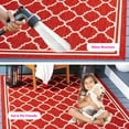 thumbnail image 3 of SAFAVIEH Courtyard Alina Geometric Quatrefoil Indoor/Outdoor Area Rug, Red/Bone, 4' x 5'7", 3 of 14