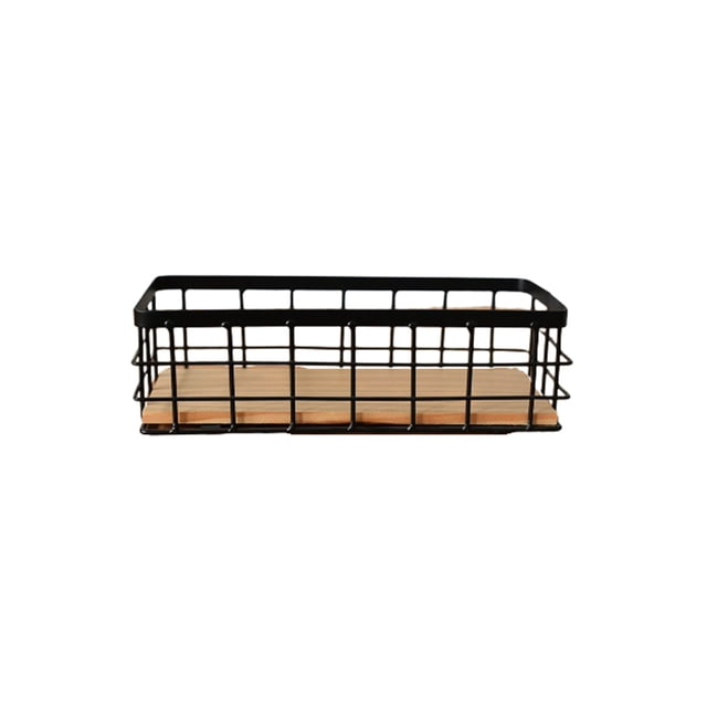 Toystoory Cesta de almacenamiento para el hogar Diseño simple Misceláneas Llaves Servilletero Organizador Frutas Snacks Papel higiénico Almacenamiento y organización del hogar Negro