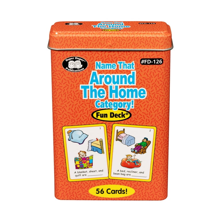 Super Duper Name That Category Fun Deck Flash Cards – Around The Home Theme, 56 Cards For Kids' Describing & Organizational Skills