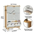 thumbnail image 2 of Shoe Storage Cabinet with 3 Flip Drawers for Abstract decorative diagonal crumpled wavy striped textured Shoe Rack Storage Organizer, 2 of 8