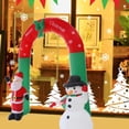 thumbnail image 3 of Snowman Arch 8 Foot with LED Lights art decoration Blower Props Tethers Santa Claus Inflatable for Christmas Archway, 3 of 8