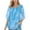 Blue, variant on Womens Tops Ruffle 3/4 Sleeve Mesh Blouses Loose Flowy Tops Stretchy Shirts