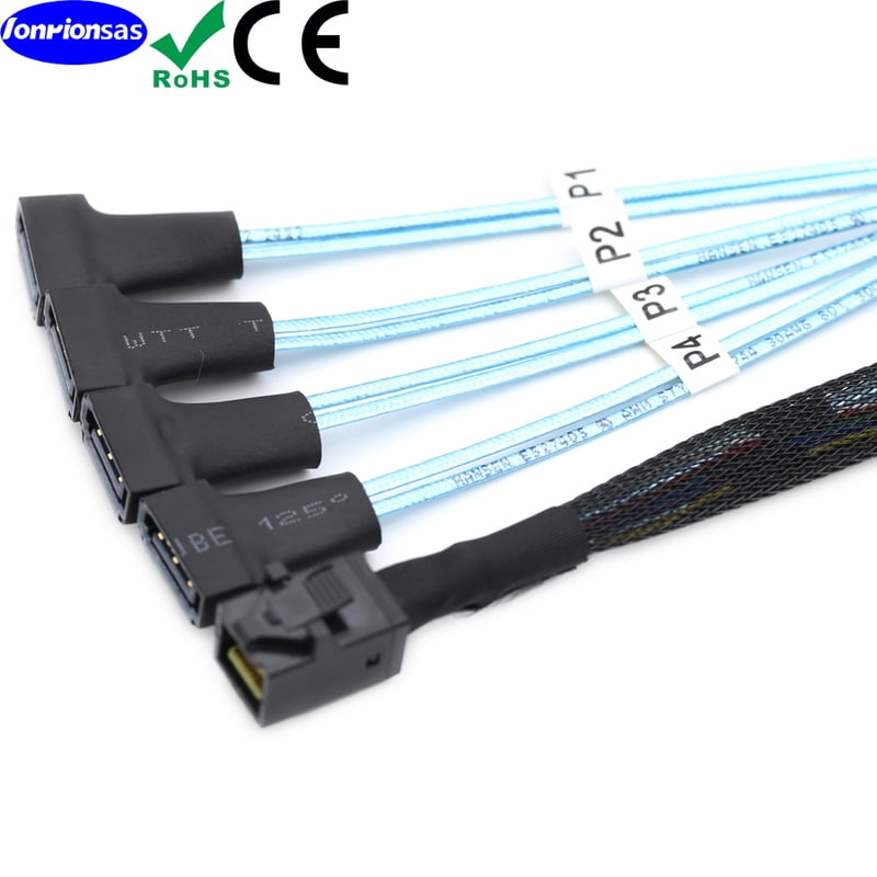 LONRIONSAS#Internal Mini SAS HD SFF-8643 cord to 4 SATA 7P male server cable