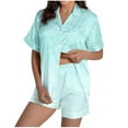 thumbnail image 2 of Maplenight Womens Pajama Sets 2 Piece Print Button Down Short Sleeve PJ Set Summer Sleepwear Loungewear, 2 of 6