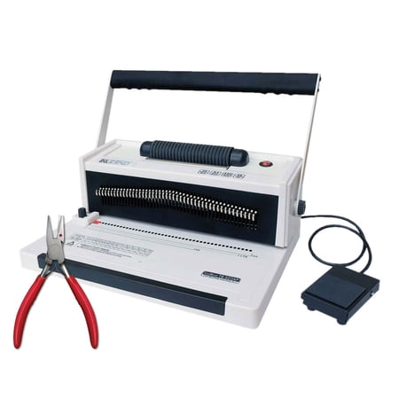 TB-S20AP: TruBind Spiral Coil Spine Binding Machine, Electric Coil Spine Inserter Button and Foot Pedal, Manual Punch, Oval Holes, 4:1 Pitch, White and Black
