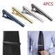 thumbnail image 1 of 4 Uds. Clip de corbata de acero inoxidable para hombre, broche de barra para corbata, Pin de abrazadera, dorado, negro, plateado y azul, 1 of 5