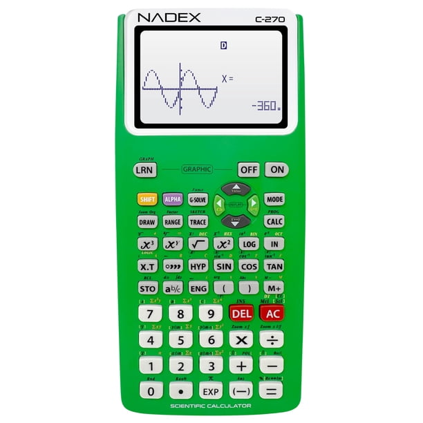 Calculadora científica Nadex C-270 con funciones gráficas, verde
