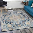 thumbnail image 2 of BoutiqueRugs Mallacoota Oriental Medallion Area Rug - Farmhouse Traditional Floral Carpet for Living Room - Navy, Sky Blue, Dark Pink - 5'3" x 7'7" (5x7), 2 of 9