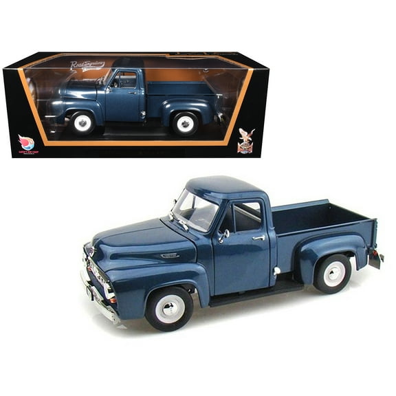 1953 Ford F-100 Pickup Dark Blue 1/18 Diecast Model Car by Road Signature