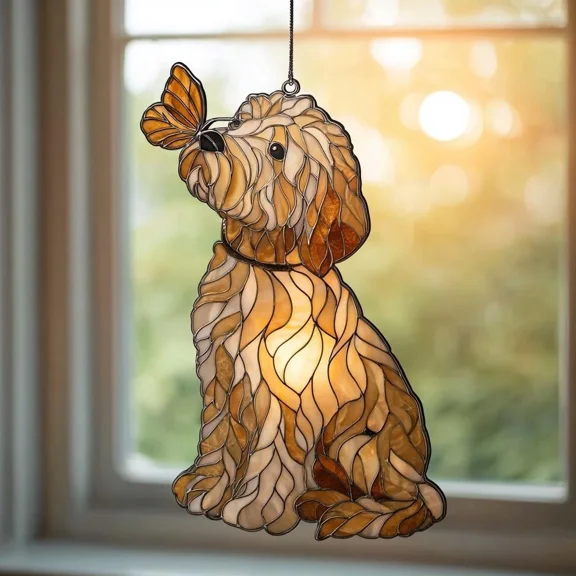 Goldendoodle Acrylic Suncatcher Dog Lover Pet Ornament Window Hanging Gift