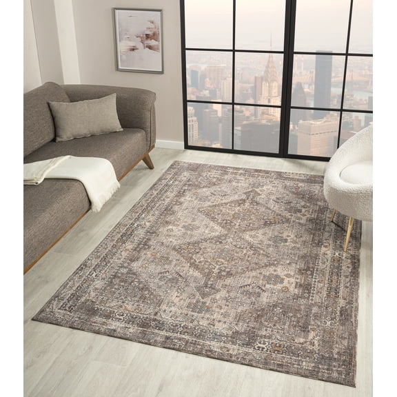 United Weavers Utopia Chester Oriental Border Accent Rug, Grey, 1'10" x 3'