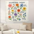 thumbnail image 2 of ViciArt Occupational Therapy Tapestry – 60"x90" White Polyester OT Office Wall Banner with Colorful Flower Educational Design, 2 of 4
