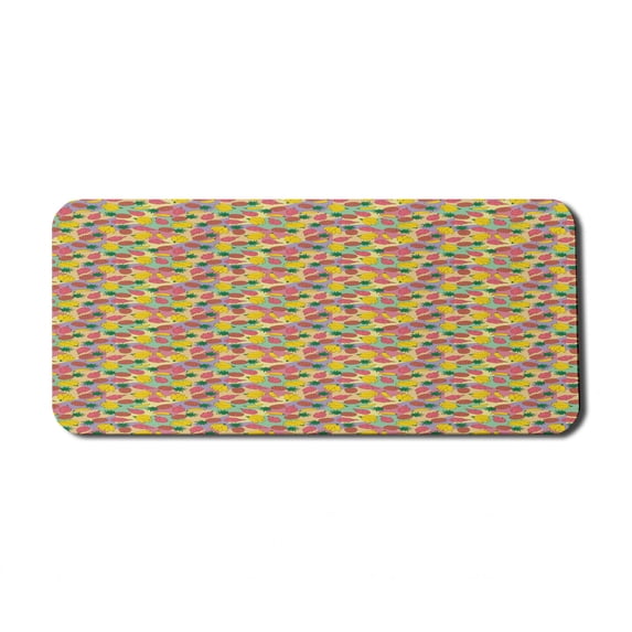 Exotic Computer Mouse Pad, Assortment of Tropical Fruits Print Colorful and Delicious Items of Paradise, Rectangle Non-Slip Rubber Mousepad X-Large, 35" x 15" Gaming Size, Multicolor, by Ambesonne