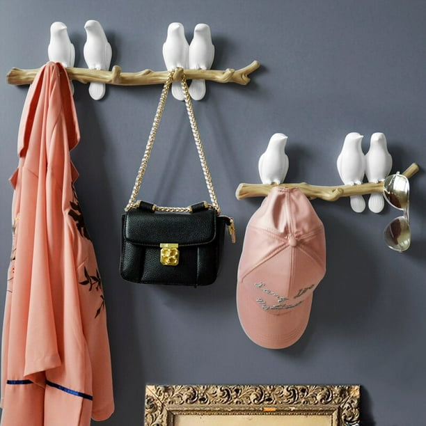 Home Bird Hook Clothes Hook Key Rack Creative Cute Home Living Room Porch Wall Coat Hat Household Single Row Hook heqiyong LED